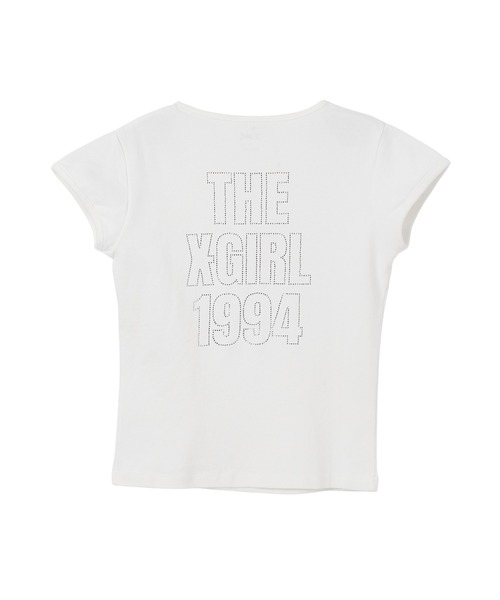 X-girl(エックスガール)の「RHINESTONE SKULL S/S BABY TEE(Tシャツ/カットソー・レディース・ブラック/ホワイト・S/M)」の9枚目の写真