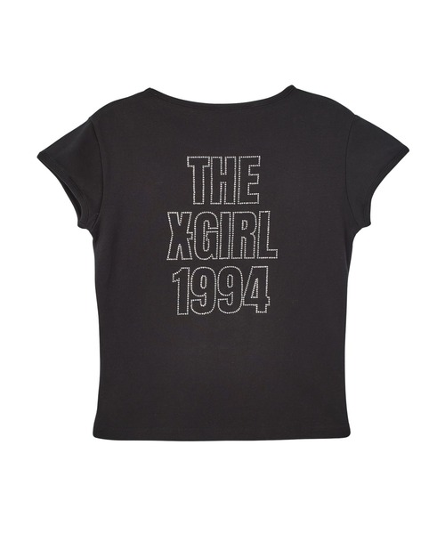 X-girl(エックスガール)の「RHINESTONE SKULL S/S BABY TEE(Tシャツ/カットソー・レディース・ブラック/ホワイト・S/M)」の11枚目の写真
