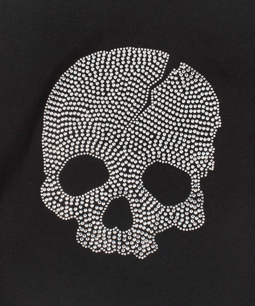 X-girl(エックスガール)の「RHINESTONE SKULL S/S BABY TEE(Tシャツ/カットソー・レディース・ブラック/ホワイト・S/M)」の13枚目の写真