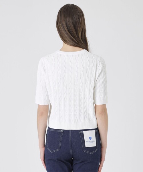 BLUE LABEL CRESTBRIDGE(ブルーレーベルクレストブリッジ)の「コットンポリエステルケーブルニットカーディガン(カーディガン/ボレロ・レディース・イエロー/ホワイト/ダークネイビー/ブルー系その他2・38)」の8枚目の写真