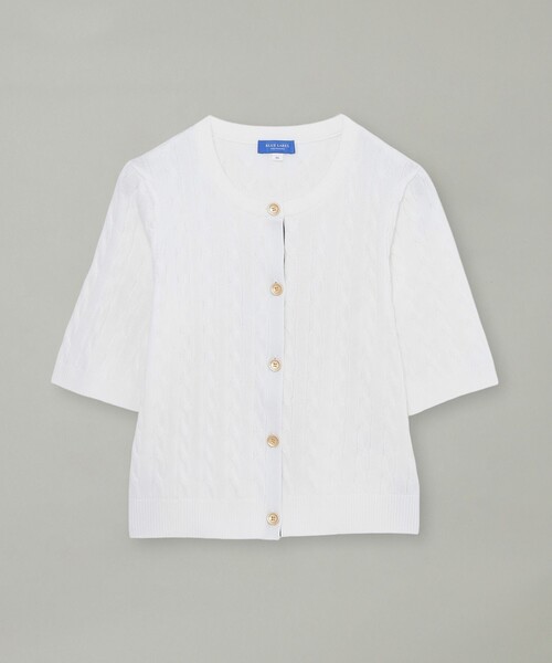 BLUE LABEL CRESTBRIDGE(ブルーレーベルクレストブリッジ)の「コットンポリエステルケーブルニットカーディガン(カーディガン/ボレロ・レディース・イエロー/ホワイト/ダークネイビー/ブルー系その他2・38)」の10枚目の写真