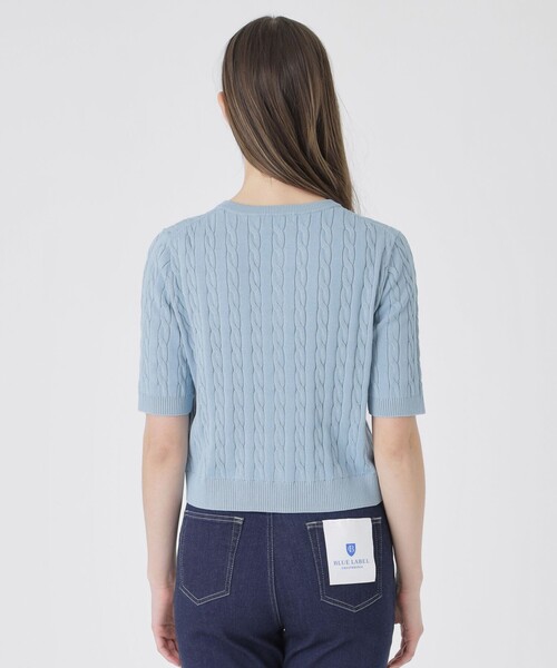 BLUE LABEL CRESTBRIDGE(ブルーレーベルクレストブリッジ)の「コットンポリエステルケーブルニットカーディガン(カーディガン/ボレロ・レディース・イエロー/ホワイト/ダークネイビー/ブルー系その他2・38)」の14枚目の写真