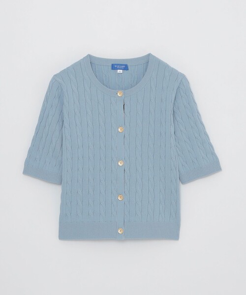 BLUE LABEL CRESTBRIDGE(ブルーレーベルクレストブリッジ)の「コットンポリエステルケーブルニットカーディガン(カーディガン/ボレロ・レディース・イエロー/ホワイト/ダークネイビー/ブルー系その他2・38)」の16枚目の写真