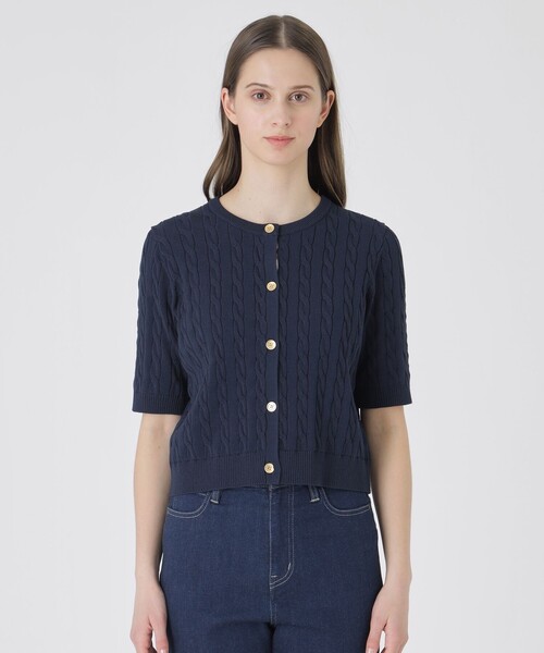BLUE LABEL CRESTBRIDGE(ブルーレーベルクレストブリッジ)の「コットンポリエステルケーブルニットカーディガン(カーディガン/ボレロ・レディース・イエロー/ホワイト/ダークネイビー/ブルー系その他2・38)」の18枚目の写真