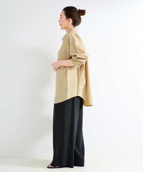 B.C STOCK(ベーセーストック)の「【WEB+一部店舗限定】ウォッシャブル / バイオウォッシュ2WAYシャツ(シャツ/ブラウス・レディース・カーキ/ネイビー/ベージュ・FREE)」の22枚目の写真