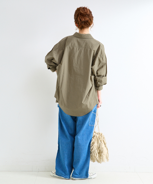 B.C STOCK(ベーセーストック)の「【WEB+一部店舗限定】ウォッシャブル / バイオウォッシュ2WAYシャツ(シャツ/ブラウス・レディース・カーキ/ネイビー/ベージュ・FREE)」の7枚目の写真