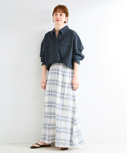 B.C STOCK(ベーセーストック)の「【WEB+一部店舗限定】ウォッシャブル / バイオウォッシュ2WAYシャツ(シャツ/ブラウス・レディース・カーキ/ネイビー/ベージュ・FREE)」の12枚目の写真