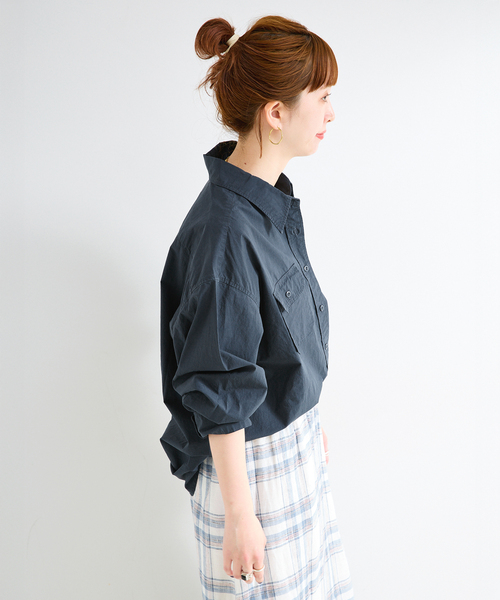 B.C STOCK(ベーセーストック)の「【WEB+一部店舗限定】ウォッシャブル / バイオウォッシュ2WAYシャツ(シャツ/ブラウス・レディース・カーキ/ネイビー/ベージュ・FREE)」の16枚目の写真