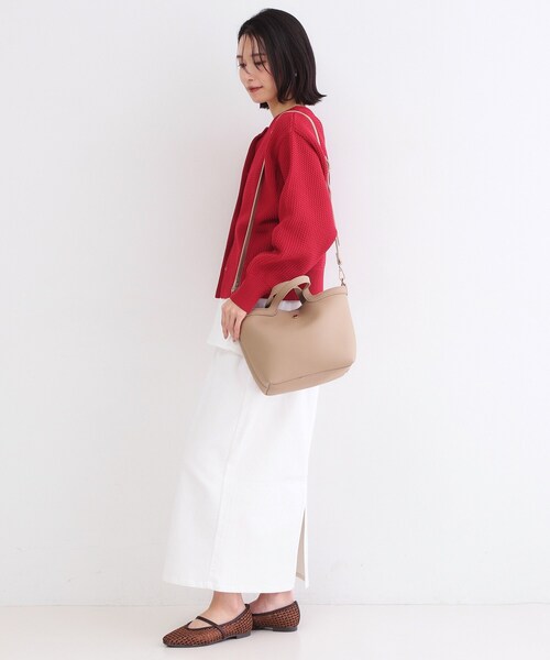 OPAQUE.CLIP（オペークドットクリップ）の「2WAY巾着付シュリンクミドルトート（ショルダーバッグ・レディース・オフホワイト/ブラック/ベージュ・00）」の17枚目の写真