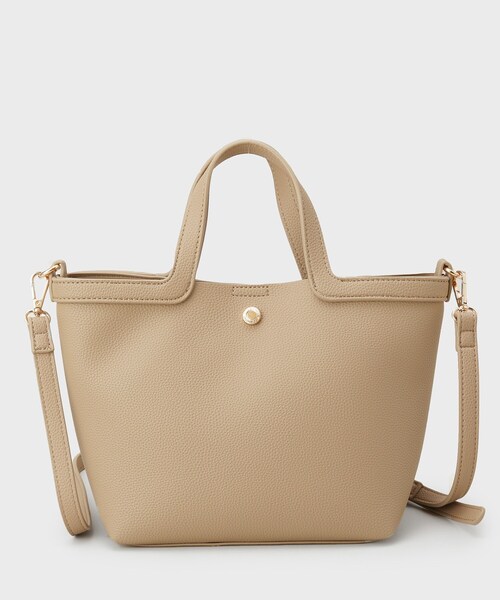 OPAQUE.CLIP（オペークドットクリップ）の「2WAY巾着付シュリンクミドルトート（ショルダーバッグ・レディース・オフホワイト/ブラック/ベージュ・00）」の20枚目の写真