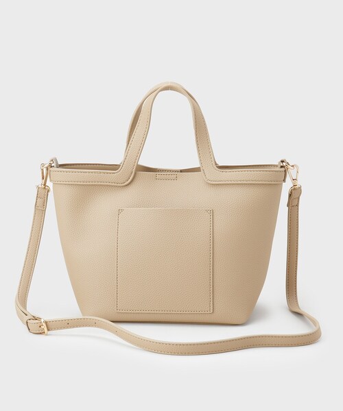 OPAQUE.CLIP（オペークドットクリップ）の「2WAY巾着付シュリンクミドルトート（ショルダーバッグ・レディース・オフホワイト/ブラック/ベージュ・00）」の22枚目の写真