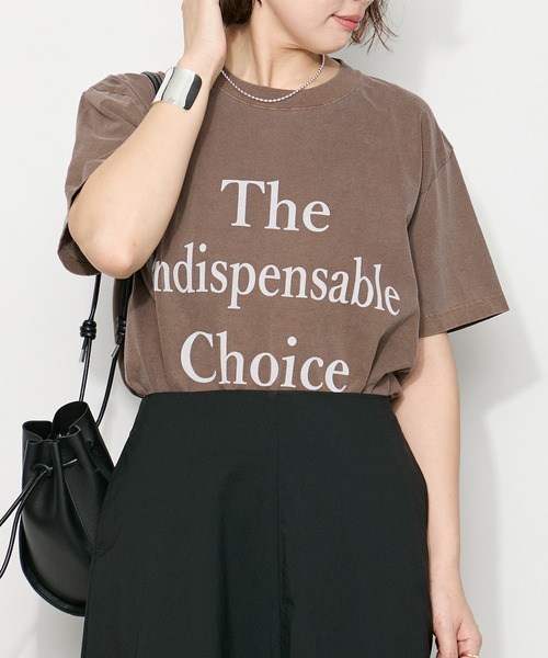 journal standard L'essage（ジャーナルスタンダードレサージュ）の「【THE INDIS~】ピグメントTシャツ（Tシャツ/カットソー・レディース・ホワイト/ブルー系その他/ブラウン・FREE）」の2枚目の写真