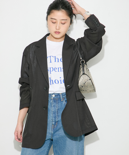 journal standard L'essage（ジャーナルスタンダードレサージュ）の「【THE INDIS~】ピグメントTシャツ（Tシャツ/カットソー・レディース・ホワイト/ブルー系その他/ブラウン・FREE）」の6枚目の写真
