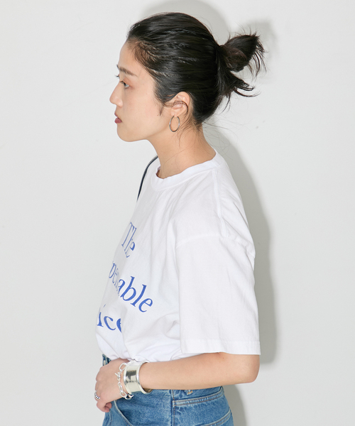 journal standard L'essage（ジャーナルスタンダードレサージュ）の「【THE INDIS~】ピグメントTシャツ（Tシャツ/カットソー・レディース・ホワイト/ブルー系その他/ブラウン・FREE）」の8枚目の写真