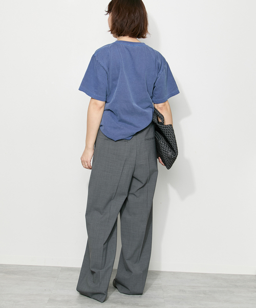 journal standard L'essage（ジャーナルスタンダードレサージュ）の「【THE INDIS~】ピグメントTシャツ（Tシャツ/カットソー・レディース・ホワイト/ブルー系その他/ブラウン・FREE）」の14枚目の写真