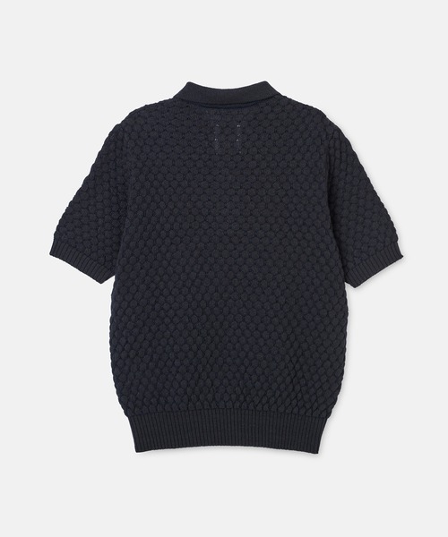 SEAGREEN(シーグリーン)の「SEAGREEN(シーグリーン) PAPER WAFFLE POLO(ポロシャツ・レディース・ネイビー/ホワイト・1/2)」の3枚目の写真
