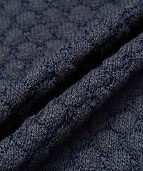 SEAGREEN(シーグリーン)の「SEAGREEN(シーグリーン) PAPER WAFFLE POLO(ポロシャツ・レディース・ネイビー/ホワイト・1/2)」の4枚目の写真