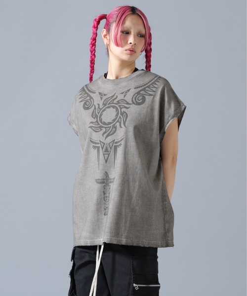 DankeSchon/SPRAY BURN NOSLEEVE REDHOT（Tシャツ/カットソー）｜DANKE