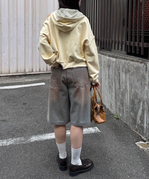 CIAOPANIC(チャオパニック)の「ヴィンテージライクデニムバギーショーツ(デニムパンツ・レディース・サックスブルー/グレー/インディゴブルー/ブラック・MEDIUM/LARGE)」の18枚目の写真