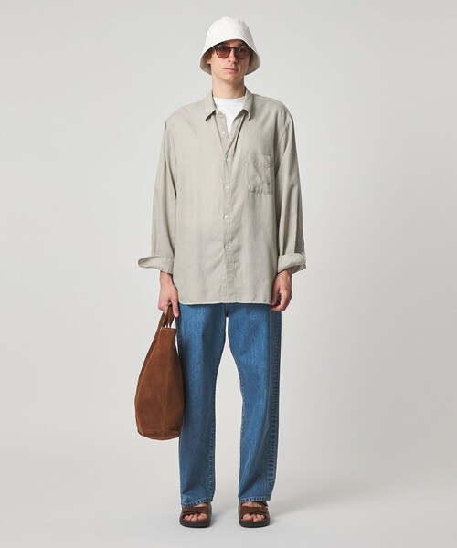 Steven Alan(スティーブンアラン)の「<Steven Alan> ドレープ コードレーン レギュラーカラー シャツ LOOSE(シャツ/ブラウス・メンズ・ベージュ/ライトブルー・M/XL/S/L)」の3枚目の写真