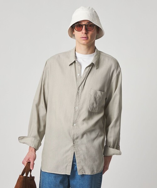 Steven Alan(スティーブンアラン)の「<Steven Alan> ドレープ コードレーン レギュラーカラー シャツ LOOSE(シャツ/ブラウス・メンズ・ベージュ/ライトブルー・M/XL/S/L)」の6枚目の写真