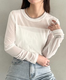 クルーネックシアートップス シンプルシアートップス