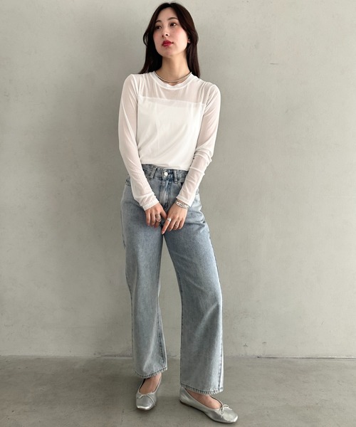 MYMOOD.(マイムード)の「クルーネックシアートップス シンプルシアートップス(Tシャツ/カットソー・レディース・ブラック/ホワイト・FREE)」の13枚目の写真