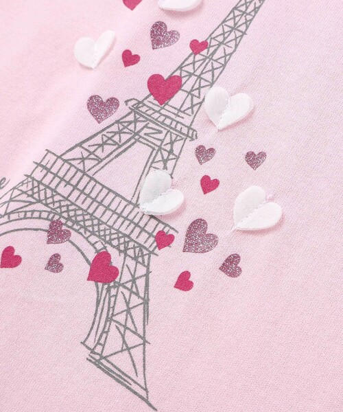 BeBe（ベベ）の「袖フリルエッフェル塔ハートモチーフ天竺半袖Tシャツ（Tシャツ/カットソー・キッズ・ピンク/ブルー・120cm/150cm/140cm/130cm/110cm）」の12枚目の写真