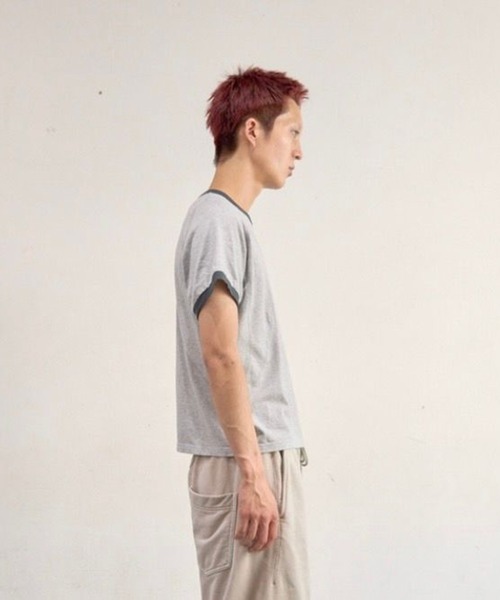 NVRFRGT（ネヴァーフォーゲット）の「Panelled Half Sleeve Ringer T-Shirt（Tシャツ/カットソー・メンズ・グレー/ベージュ・1/3/2）」の5枚目の写真