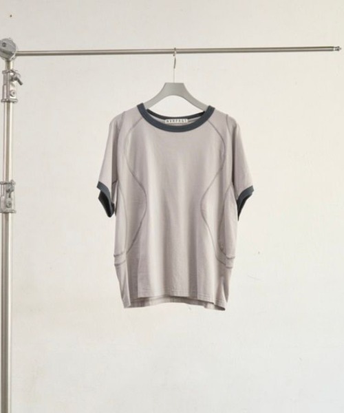 NVRFRGT（ネヴァーフォーゲット）の「Panelled Half Sleeve Ringer T-Shirt（Tシャツ/カットソー・メンズ・グレー/ベージュ・1/3/2）」の7枚目の写真