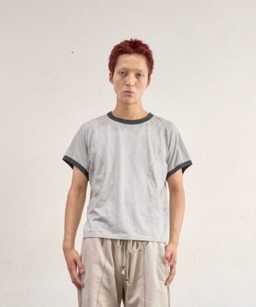NVRFRGT(ネヴァーフォーゲット)の「Panelled Half Sleeve Ringer T-Shirt(Tシャツ/カットソー・メンズ・グレー/ベージュ・1/3/2)」の10枚目の写真