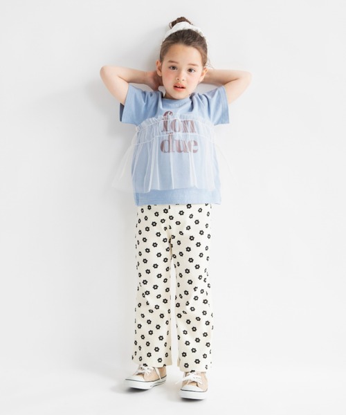 DRC branshes(ディーアールシーブランシェス)の「【新色追加&再入荷/WEB限定/DRC】チュールドッキング半袖Tシャツ(Tシャツ/カットソー・キッズ・チャコールグレー/オフホワイト/ピンク/ブルーグレー/ブラック・120/140/150/100/130/110)」の6枚目の写真