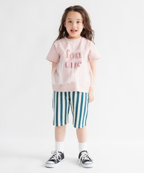 DRC branshes(ディーアールシーブランシェス)の「【新色追加&再入荷/WEB限定/DRC】チュールドッキング半袖Tシャツ(Tシャツ/カットソー・キッズ・チャコールグレー/オフホワイト/ピンク/ブルーグレー/ブラック・120/140/150/100/130/110)」の11枚目の写真