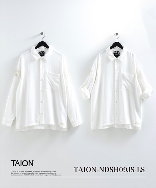 TAION（タイオン）の「【TAION(タイオン)】〈ユニセックス〉ノンダウン ジャパンスペシャル 2WAY レーヨンシャツ（シャツ/ブラウス・メンズ・オフホワイト/レオパード/ダークネイビー/ブラック系その他7・S/M/L/2XL/XL/3XL）」の2枚目の写真