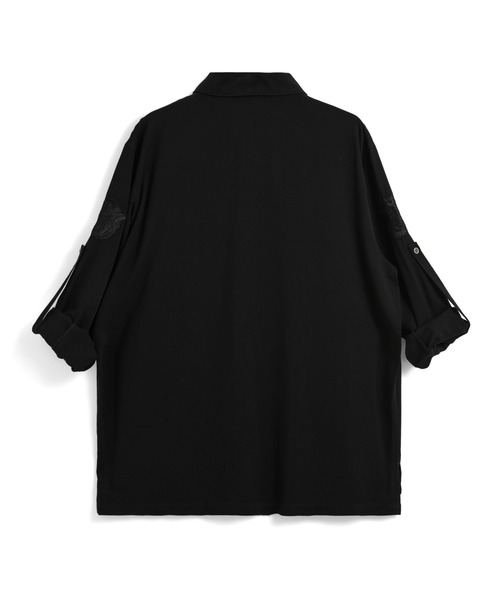 TAION（タイオン）の「【TAION(タイオン)】〈ユニセックス〉ノンダウン ジャパンスペシャル 2WAY レーヨンシャツ（シャツ/ブラウス・メンズ・オフホワイト/レオパード/ダークネイビー/ブラック系その他7・S/M/L/2XL/XL/3XL）」の6枚目の写真