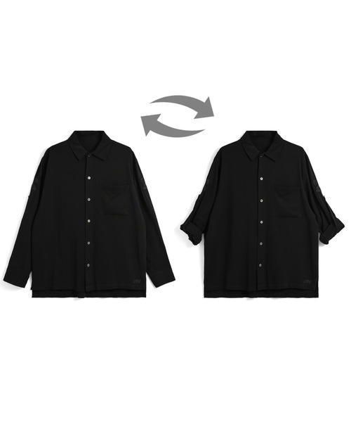 TAION（タイオン）の「【TAION(タイオン)】〈ユニセックス〉ノンダウン ジャパンスペシャル 2WAY レーヨンシャツ（シャツ/ブラウス・メンズ・オフホワイト/レオパード/ダークネイビー/ブラック系その他7・S/M/L/2XL/XL/3XL）」の16枚目の写真