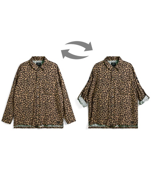 TAION（タイオン）の「【TAION(タイオン)】〈ユニセックス〉ノンダウン ジャパンスペシャル 2WAY レーヨンシャツ（シャツ/ブラウス・メンズ・オフホワイト/レオパード/ダークネイビー/ブラック系その他7・S/M/L/2XL/XL/3XL）」の17枚目の写真