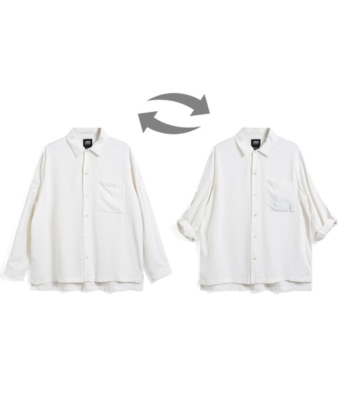 TAION（タイオン）の「【TAION(タイオン)】〈ユニセックス〉ノンダウン ジャパンスペシャル 2WAY レーヨンシャツ（シャツ/ブラウス・メンズ・オフホワイト/レオパード/ダークネイビー/ブラック系その他7・S/M/L/2XL/XL/3XL）」の15枚目の写真