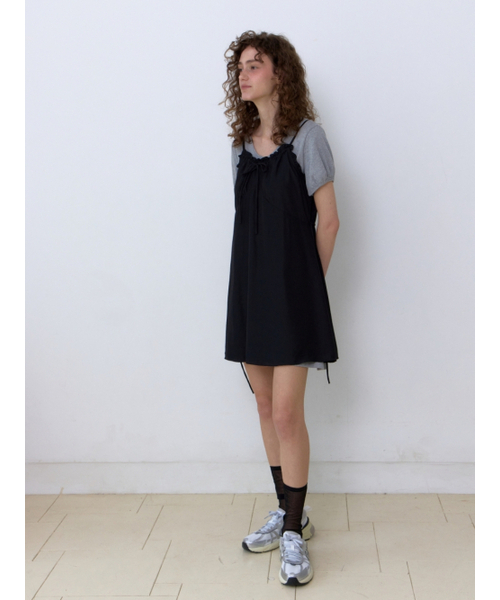 UNNOUT(アナウト)の「SILKY RUFFLE DRESS BLACK(ワンピース・レディース・その他・SMALL/MEDIUM)」の5枚目の写真