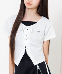 algy | レースアップドッキングTシャツ(Tシャツ/カットソー)