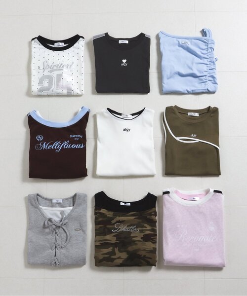 algy（アルジー）の「レースアップドッキング半袖Tシャツ（Tシャツ/カットソー・キッズ・オフホワイト/グレー/ブラック・160/150/140/130）」の12枚目の写真