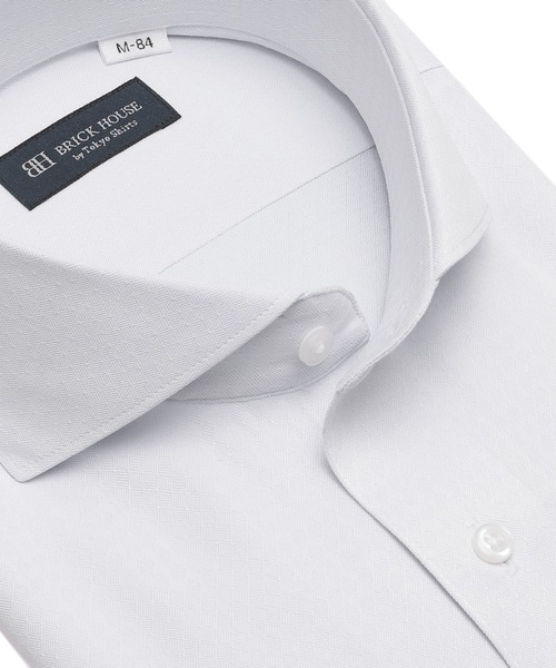 TOKYO SHIRTS(トウキョウシャツ)の「【吸水速乾】【COFREX】形態安定ノンアイロン ホリゾンタルワイド 長袖ビジネスワイシャツ(ビジネスシャツ・メンズ・グレー・首回り39cm-裄丈84cm/首回り42cm-裄丈82cm/首回り37cm-裄丈80cm/首回り37cm-裄丈84cm/首回り39cm-裄丈80cm/首回り41cm-裄丈82cm/首回り41cm-裄丈86cm/首回り42cm-裄丈86cm/首回り43cm-裄丈82cm/首回り43cm-裄丈86cm)」の2枚目の写真