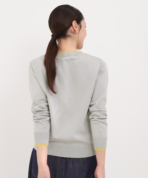 SHOO・LA・RUE（シューラルー）の「配色がコーデのアクセントに レイヤード風クルーカーディガン（カーディガン/ボレロ・レディース・アイボリー系4/ブルー系その他6/グレー系その他5・01/02/03/04）」の9枚目の写真