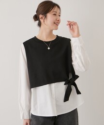 カットソー付きシャツ