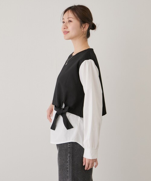 Jayro(ジャイロ)の「カットソー付きシャツ(シャツ/ブラウス・レディース・ブルー系その他2/ホワイト系その他2・FREE)」の4枚目の写真