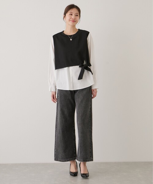 Jayro(ジャイロ)の「カットソー付きシャツ(シャツ/ブラウス・レディース・ブルー系その他2/ホワイト系その他2・FREE)」の6枚目の写真