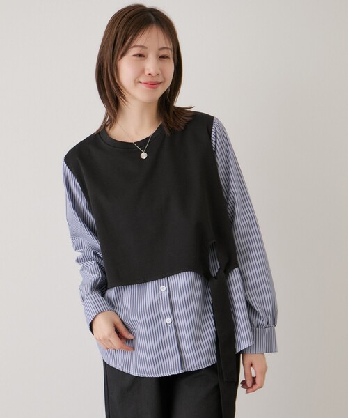 Jayro(ジャイロ)の「カットソー付きシャツ(シャツ/ブラウス・レディース・ブルー系その他2/ホワイト系その他2・FREE)」の10枚目の写真
