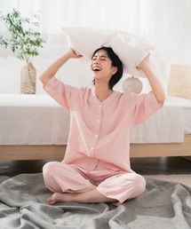 着る保湿クリーム（キルホシツクリーム）の「ノーカラー7分袖/上下パジャマ（ルームウェア/パジャマ）」