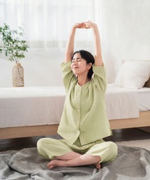 着る保湿クリーム（キルホシツクリーム）の「ノーカラー7分袖/上下パジャマ（ルームウェア/パジャマ）」