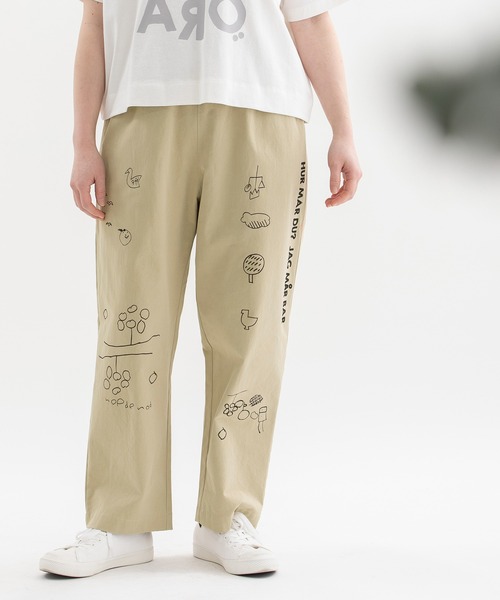 nop de nod(ノップドゥノッド)の「落書きモチーフプリントパンツ(その他パンツ・レディース・カーキ/ブルー系その他/インディゴブルー/ベージュ・3)」の21枚目の写真
